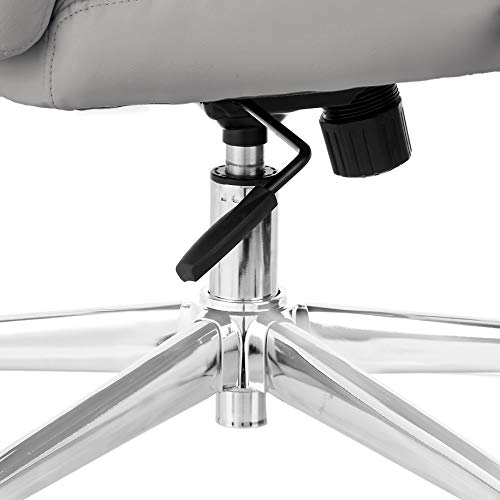 Image of Amazon Basics Executive Desk Chair with Easy Assembly, Adjustable Height, 275lb Capacity, Wide Oversized Cushion, 29.13 inchD x 25.2 inchW x 43.11 inchH, Grey Bonded Leather