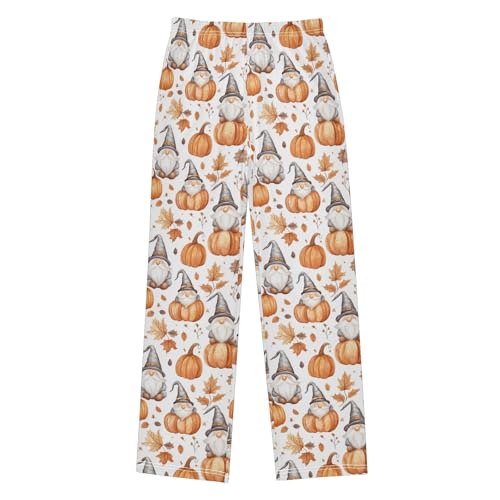 Gnome and Maple Leaves Pumpkins Boys Pants for Kids Jogger Pants with Pockets S