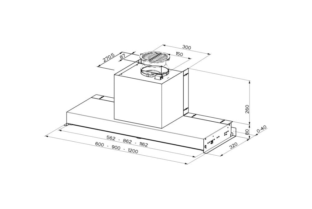 Faber - Cappa ad incasso IN-NOVA SMART X A120 finitura acciaio da 120cm