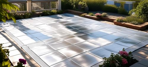 Image of Heat Reflective Mat for Terrace /Roof - Rubber Floor Mat (Silver /Black, 20 feet x 2 feet)
