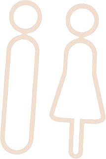 JISADER 2Pcs Toilet Sign Toilet Signage Signage Decorations Male Female Universal Signage Board WC Sign for Garden Washroom Bar Restroom Supermarket, Gold