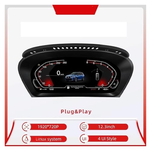 Velocímetro LCD de 12,3 pulgadas para viajes en BMW E70 2