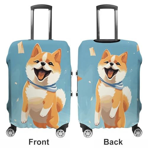 Travel Luggage Cover Spandex Suitcase Protector Washable Baggage Covers Cute Shiba Inu Elastic Scratch-Resistant Luggage Cover Protector Fits 18-32 Inch Luggage3