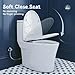 HOROW T0307W Elongated One Piece Toilet, Small Compact with Soft Close Seat, 1.1/1.6 GPF Powerful Dual Flush Toilet for Small Bathroom, 12