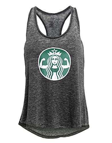 Tough Cookie Clothing Tank Top – Women’s Mineral Washed Workout Active Yoga Racerback Sleeveless Muscle Girl Print Casual T Shirt Tee Charcoal M