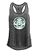 Tough Cookie's Women's Mineral Washed Starbucks Parody Muscle Girl Tank Top (Medium, Charcoal)