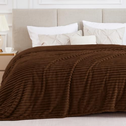 Image of BEDELITE Ribbe Blankets Queen Size for Bed, Chocolate Brown, 90 inchx90 inch