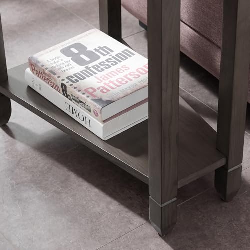 Image of Leick Home Sibley Wedge End Table, 17 inch, Smoke Gray