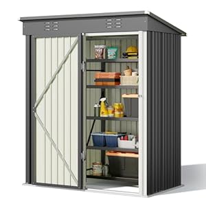 Bealife Tuinhuis van metaal, gereedschapsschuur, gereedschapsschuur van verzinkt staal, opberghuis voor buiten, tuinhuis, 180 x 162 x 95 cm, voor gazon in de achtertuin