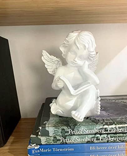 Miniatura 2 de Estatua de ángel de lectura de 6.5 pulgadas, estatua de ángel de lectura para estantes de libros, estatuilla de ángeles de ángeles para decoración