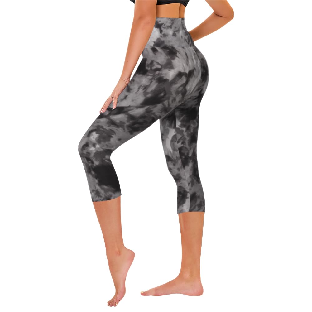 TNNZEET Capri Leggings for Women - Tummy Control High Waisted Soft Yoga Pants for Gym Workout