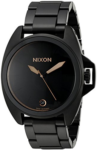 Nixon Men's 'Anthem' Quartz Metal and Stainless Steel Watch, Color:Black (Model: A396957-00)