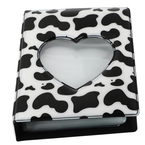 VINTORKY 3 Inch Heart Hollow Mini Photo Album Small Photo Album Holder for Present 32 Pockets Fashion Design for Travel Wedding Birthday