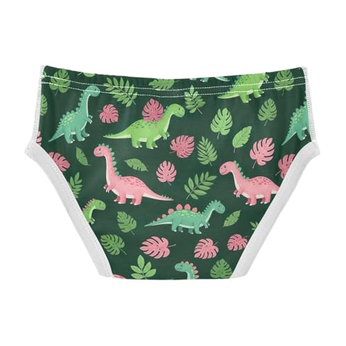 ODAWA Dinosaurs Green Pink Soft Cotton Underwear Tagless Boy Underwear 2T2
