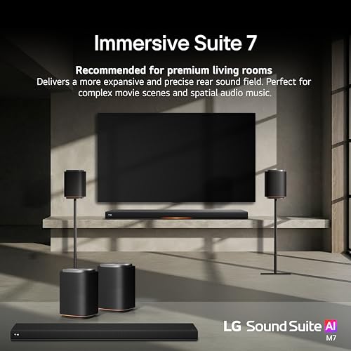 Image of LG Sound Suite Immersive Suite 7 Wireless Bundle | H7 Soundbar + 2X M7 Wireless Dolby Atmos Speakers | 9.1.5 Ch, Apple Airplay & Google Cast (New 2026 Model)