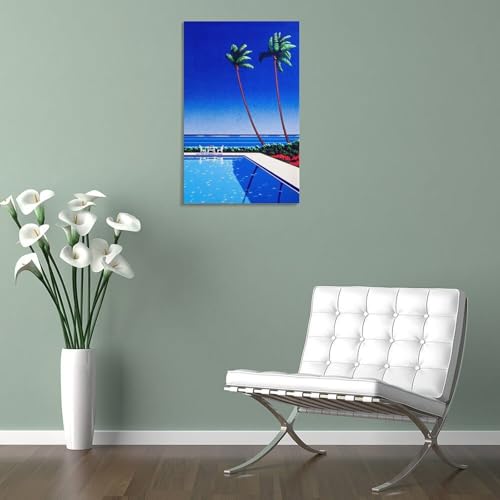 Sérénité d'une piscine tropicale par Hiroshi Nagai impression toile - 5