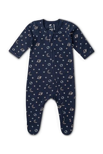Image of monica + andy Double Zipper One Piece, 100% Organic Baby Clothes for Girls & Boys, Unisex, Preemie, Newborn & Infant Sizes