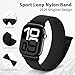 AMSKY Nylon Sport Loop Band Kompatibel mit Apple Watch Armband 40mm 42mm 46mm 44mm 45mm 41mm 38mm 49mm, für iWatch Series 11 10 9 8 7 6 5 4, Ultra SE 3 2 1, Schwarz, 46mm/44mm/45mm/49mm