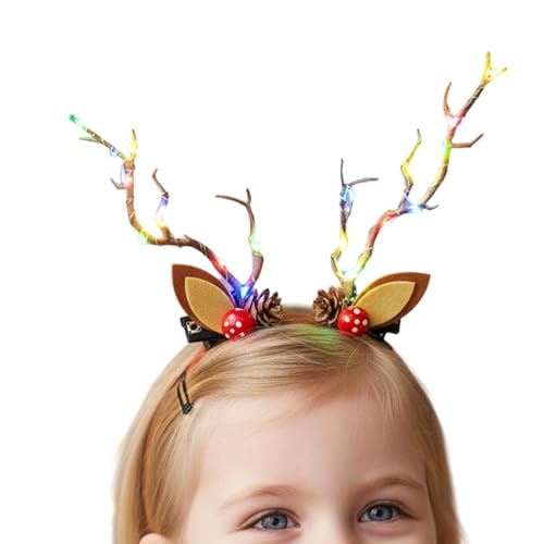 Jkioump - Pinces à cheveux en forme de renne – Coiffe de Noël lumineuse – Déguisement pour enfants, adolescents et adultes – Photographie – Fêtes costumées, spectacles, créateurs, conventions de bande dessinée