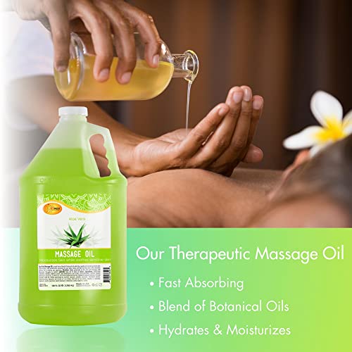 Spa Redi - Massage Oil, Aloe Vera, 128 Oz - Professional Pedicure, Manicure, Full Body Massage Therapy, Made With Almond Oil, Cotton Seed Oil, Sunflower Oil, Avocado Oil, Essential Oils, Vitamin E #TOP5
