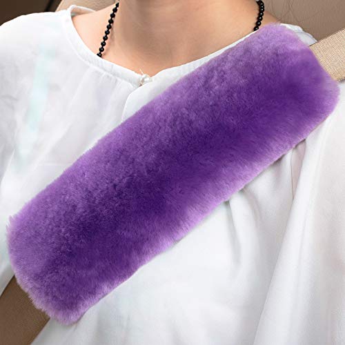 Copricintura Di Sicurezza Acouto In Peluche - 2 Pezzi, Morbidi E Confortevoli, Viola - Foto 2