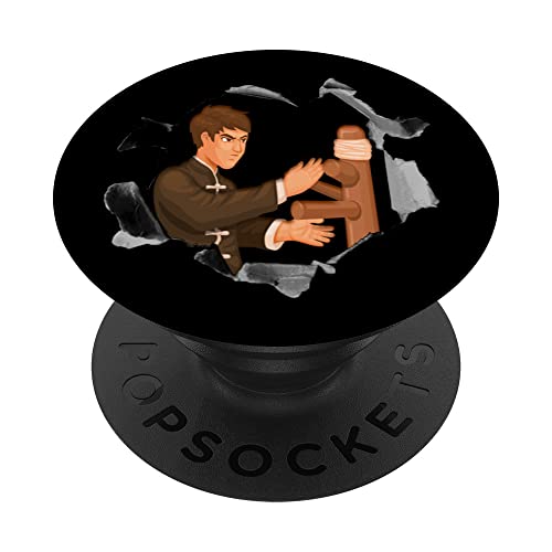 Wing chun dummy PopSockets Swappable PopGrip, Black