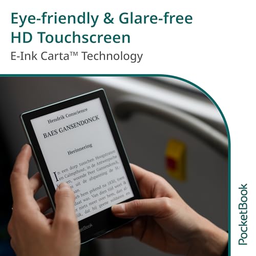 Image of PocketBook Verse E-Reader | Eye-Friendly 6'' E-Ink Carta HD Touchscreen | Adjustable SMARTlight | Up to 1 Month of Battery Life | WiFi & Memory Card Slot | E-Book Reader in Bright Blue