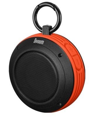 Divoom Voombox Rugged Portable Bluetooth Speaker, vibrant orange color