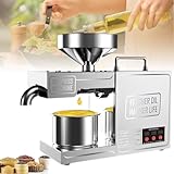 ZHNANDAMAI Prensa Aceite Oliva Automática, Prensa De Aceite Eléctrica con Prensado en Frío y Calor para Aceitunas y Almendras, Máquina de Acero Inoxidable 304 para Uso Doméstico y Comercial