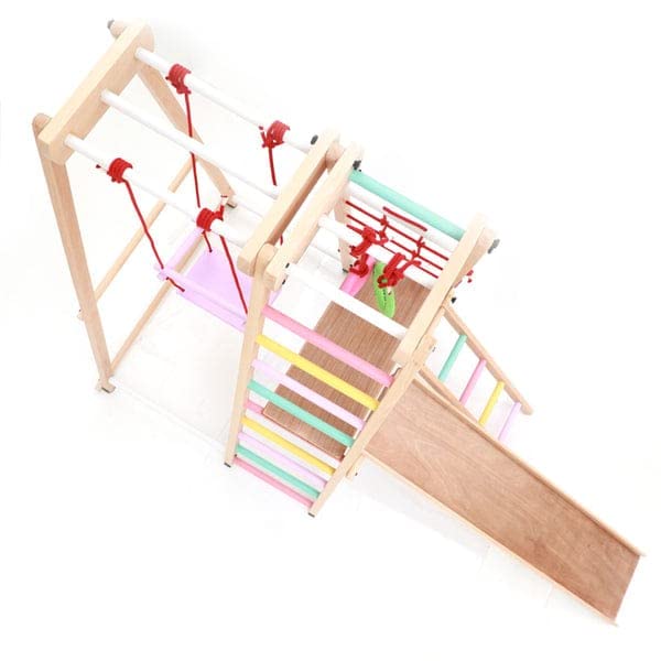 Image of Ariro Jungle Gym Ultimate | Multicolor & Can Hold Upto 90 kg | Boosts Child Confidence & Keeps Child Fit | for Both Girl and Boy | Made with Wood | 40000 Grams | It is Strong, Sturdy and Durable