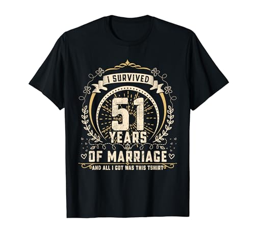 Celebrate 51th Years Of wedding anniversary Vintage His/Her Camiseta