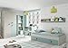Miroytengo Pack Muebles habitación Juvenil Snuba Dormitorio Completo Verde y Blanco Moderno (un somier Incluido)