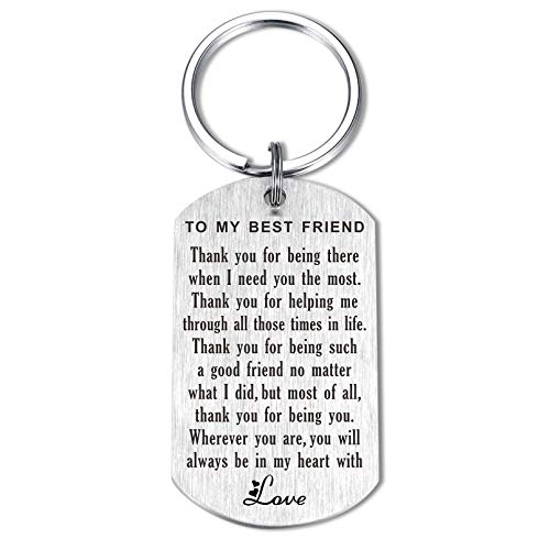 CPLJW Friend Gifts for Women - Best Friend Engraved Keychain Gifts for Birthday Wedding...