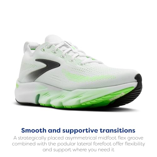 Brooks Men’s Glycerin Flex Neutral Running & Walking Shoe - White/Green Gecko/Phantom - 11 Medium - image 3