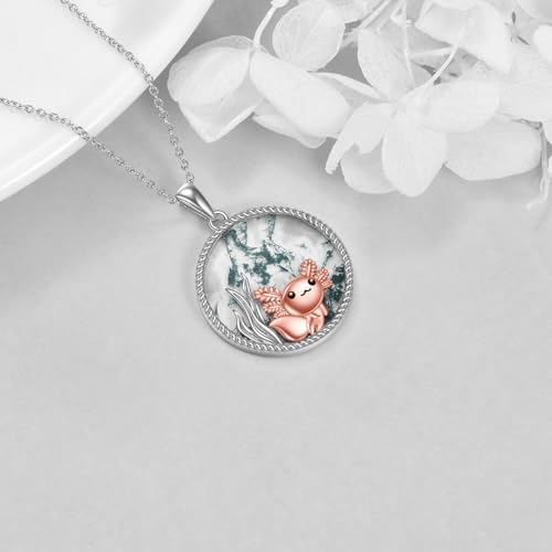 TIGER RIDER Heart Necklace for Women 925 Sterling Silver Axolotl/Cat/Bear Jewelry Gifts2