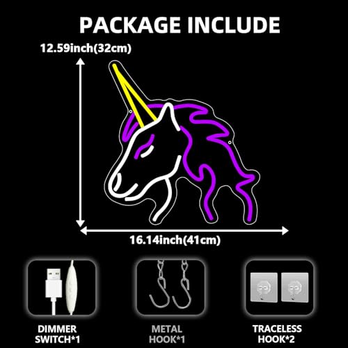 Plaque néon licorne violette, le cadeau parfait pour Noël - 3