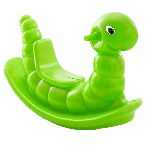 BE PLACE KIDS Gangorra Infantil Minhoquinha – Brinquedo Educativo de Plástico Resistente – Para Meninos e Meninas – Cores Sortidas (verde)