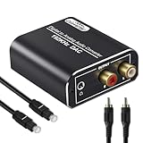 DAC デジタル(光＆同軸)→アナログ(RCA) デジタルto アナログ オーディオコンバーター 変換器 光デジタル アナログ オーディオ変換器 高性能 192kHz 3.5mmミニジャック出力 アルミ合金製外殼 金メッキ端子 DAC オーディオ変換器 同軸ケーブル/光ケーブル/USB電源ケーブル/日本語取扱説明書付き PS4 XBox HD DVDなど対応