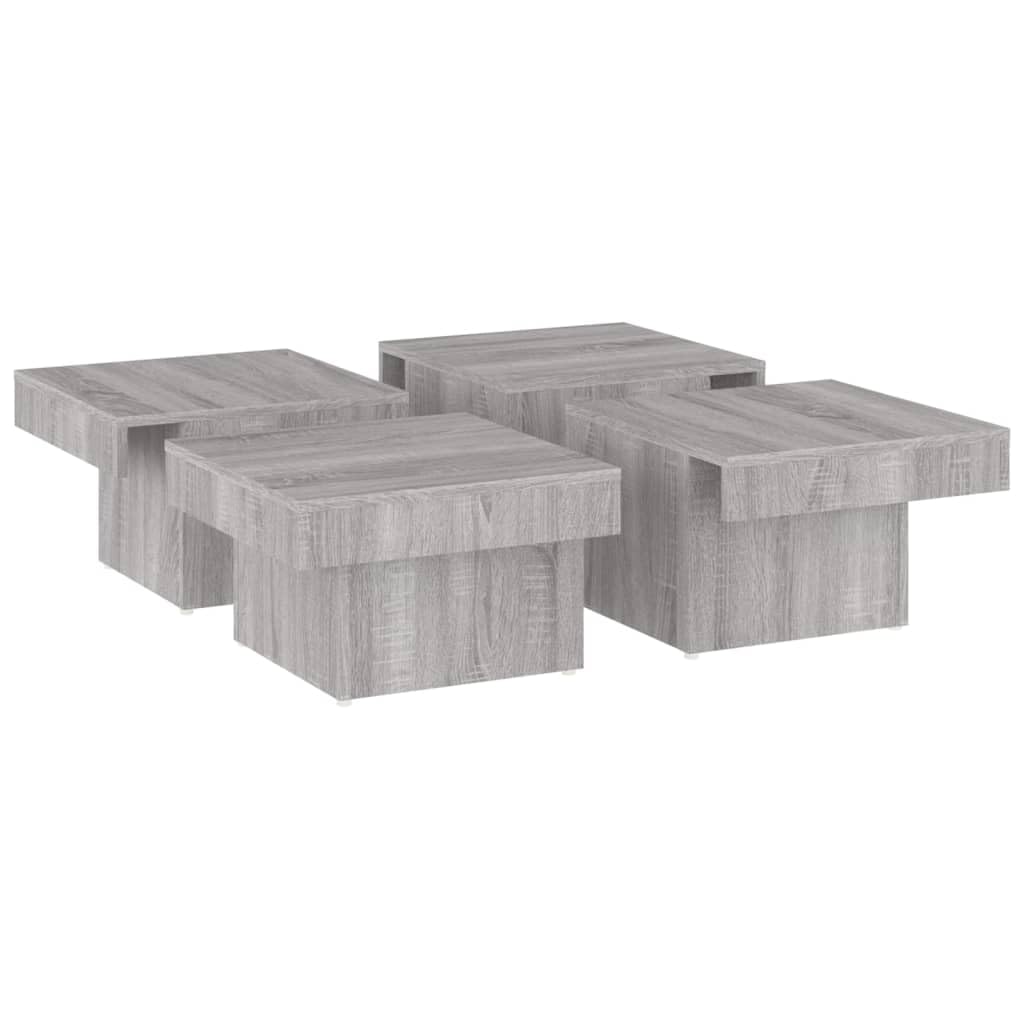 Homgoday Tavolino da caffè Sonoma grigio, 90 x 90 x 28 cm, in legno ingegnerizzato, tavolino da tè per soggiorno, sala d'accoglienza degli ospiti, camera da letto e mobili da ufficio