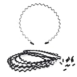 Honbay 6PCS Black Metal Spring Wavy Hairband Hair Hoop Simple Fashionable Headband Headwear Accessories for Men, Women(C)