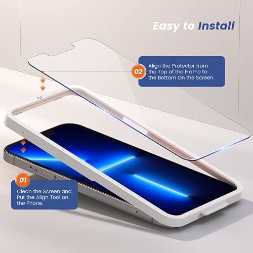Mkeke Compatible with iPhone 13 Pro Max Screen Protector, Tempered Glass Screen Protector for iPhone 13 Pro Max with… - Image 4
