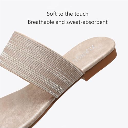 Women Toe Ring Slides Sandals with Rhinestone, Open Toe Slip On Flip Flop Sandals, Split Toes, ith Arch Support Comfy3