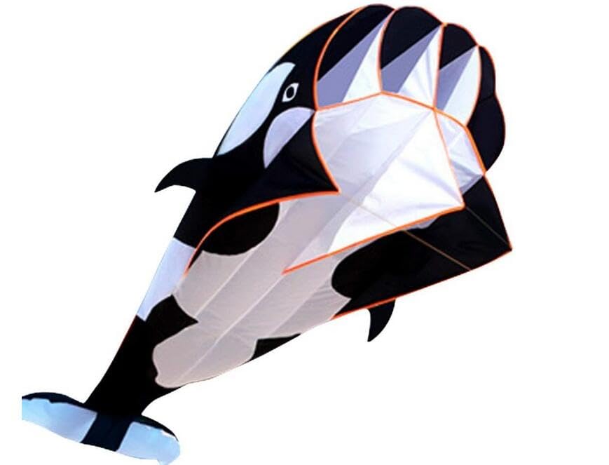 Touch the sky | Cometa 3D para niños y adultos, fácil de montar y volar, juguete de actividades y juegos al aire libre, parafoil suave sin marco, juego de ballenas gigante de delfín