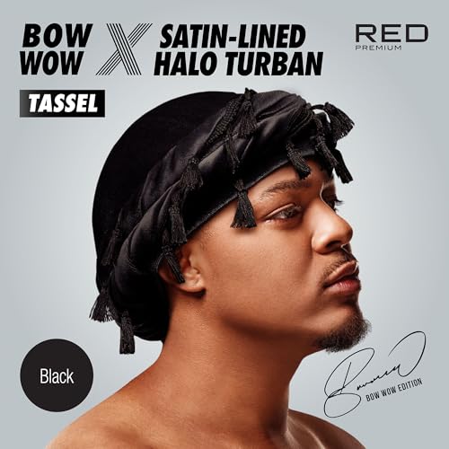 Image of Red by Kiss Bow Wow Premium Satin Mens Turban - Anti Breakage Moisture Retention, Stylish Soft Light Comfort Headwear