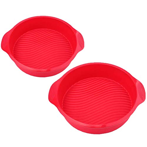 Rubber Cake Pans. Tebery 9" Round Silicone Cake Mold Pan, NonStick (2