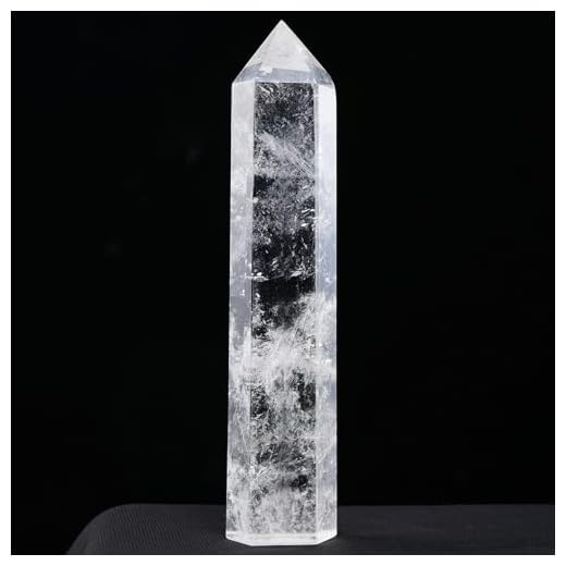 Runyangshi Natural Clear Quartz Healing Crystal Wands, 7"-7.8"(18-20cm) Large 6 Faceted Reiki Chakra Stones, Healing Crystal Single Point Wand Faceted Prism Wand