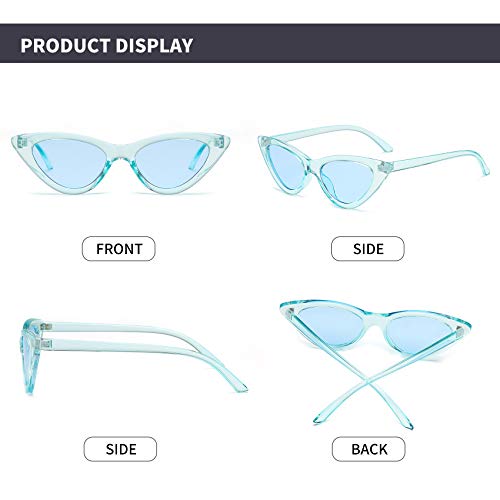 Image of Retro Vintage Narrow Cat Eye Sunglasses for Women Clout Goggles Plastic Frame