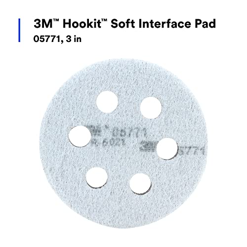 Image of 3M Hookit Soft Interface Pad 05771, Foam, Quick Change, Soft Pad for Autobody Sanding, 3in x 1 /2in x 3 /4in (Pack of 10)