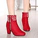 NUANXIN Fashionable water drill frosted thick heel short boots