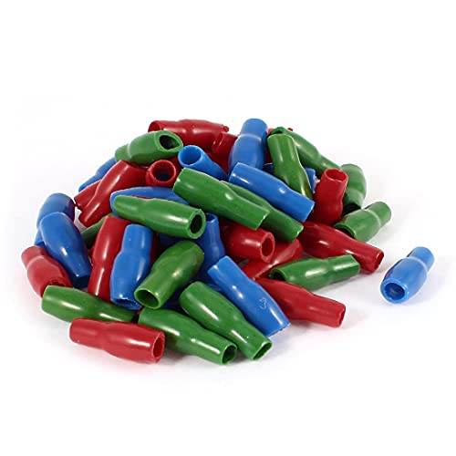 NEW LON0167 60 Pcs Soft PVC Wire V-3.5 4mm2 Crimp Terminal End Insulated Sleeves Cover Green Red Blue(60 Stücke Weich-PVC-Draht V-3.5 4mm2 Crimpanschluss Ende Isolierte Ärmel Abdeckung Grün Rot Blau